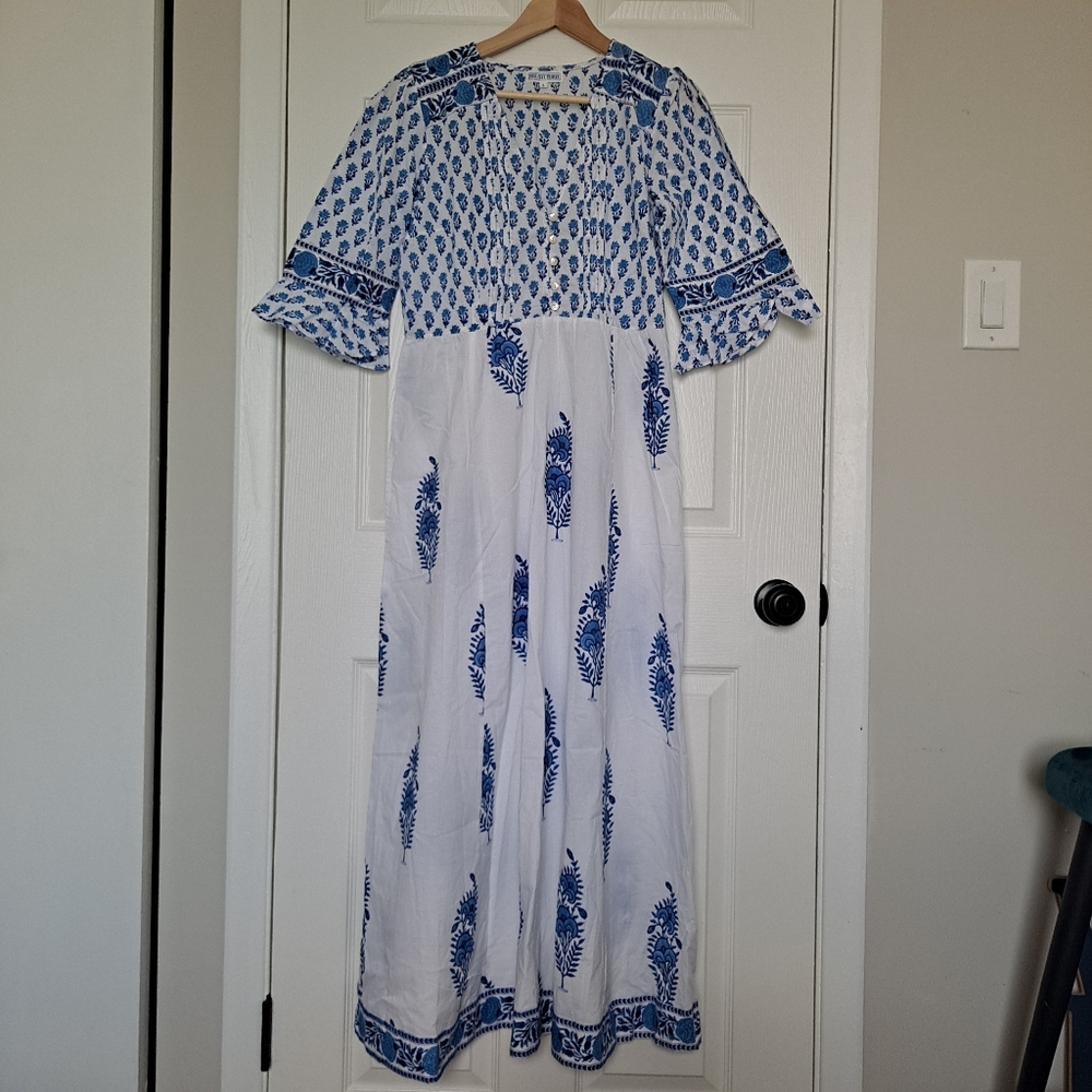 TUCKERNUCK PINK CITY PRINTS Blue and White Maxi Dress - Picture 3 of 8